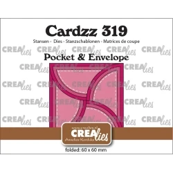 Cardzz Stansen No. 319, Pocket & Envelope met 4 halve cirkel flapjes 6 x 6 cm - Crealies