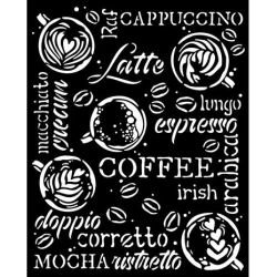 Coffee and Chocolate Thick Stencil 20x25cm Cappuccino - Stamperia