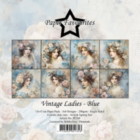 Vintage Ladies Blue 6x6"...