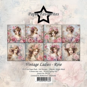 Vintage Ladies Rose 6x6"...