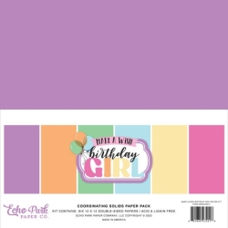 Make A Wish Birthday Girl 12x12" Coordinating Solids Paper Pack - Echo Park