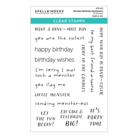 Monster Birthday Sentiments Clearstamp - Spellbinders