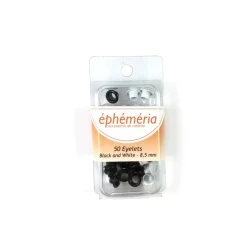 Eyelets 8mm Black/White 50stuks