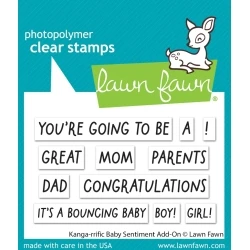 Kanga-rrific Baby Sentiment Add-on Clearstamps -Lawn Fawn