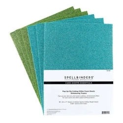 Pop-Up Die Cutting Glitter Foam Sheets Shimmering Tropics 8.5x11" (10pcs) - Spellbinders