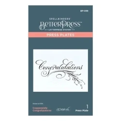 Copperplate Congratulations Press Plate - Spellbinders