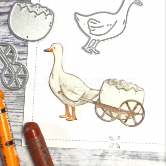 Goose with Cart - Gummiapan