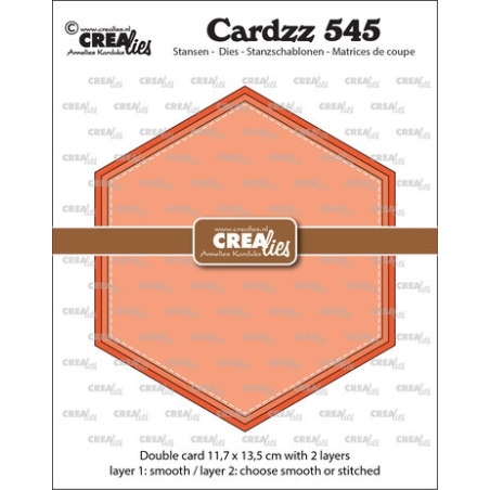 Cardzz Stansen No. 545 Dubbele Kaart Zeshoek - Crealies