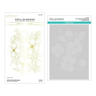 Glimmering Buttercups Glimmer Hot Foil Plate & Stencil Bundle - Spellbinders