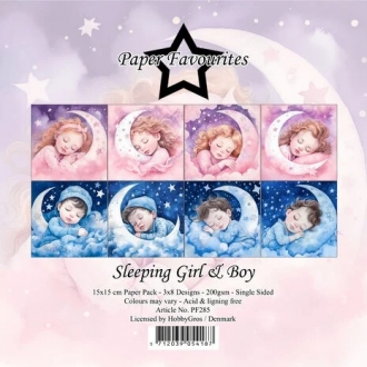 Sleeping Girl & Boy 6x6"...