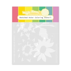 Sketched Aster Coloring Stencil - Waffle Flower