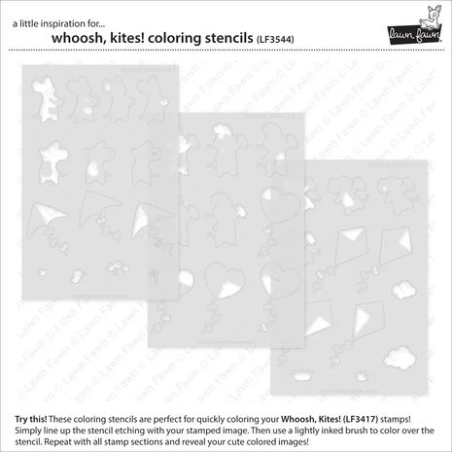 LF3544 - Whoosh, Kites! Lawn Clippings Coloring Stencils