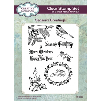 Taylor Made Journals Clearstamp Season's Greetings - Creative Expressions