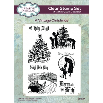 Taylor Made Journals Clearstamp A Vintage Christmas - Creative Expressions