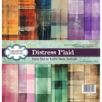 Taylor Made Journals 8x8" Paper Pad Distress Plaid - Creative Expressions