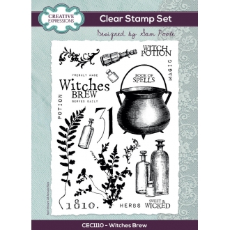 Sam Poole Clearstamp Witches Brew - Creative Expressions