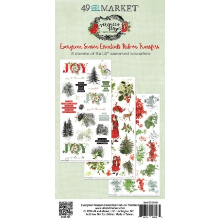 Essentials Rub-On Transfer Set Evergreen Season - 49 and Market