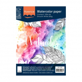 Florence - A4 Aquarelpapier Smooth Intense White 100 pcs - 200g