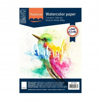 Florence • A4 Aquarelpapier Smooth White 100pcs 300g