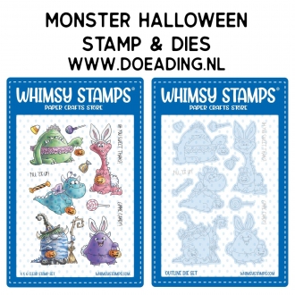 SET Monster Halloween Stamps & Dies - Whimsy Stamps