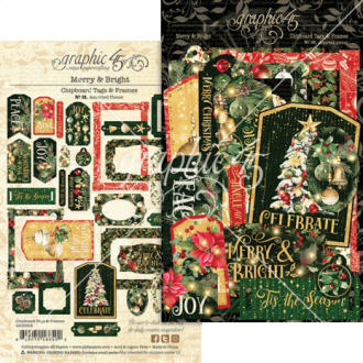 *Merry & Bright Chipboard Tags & Frames - Graphic 45