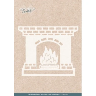 Card Deco Essentials - Glowing Christmas - Fireplace - Stencil A5