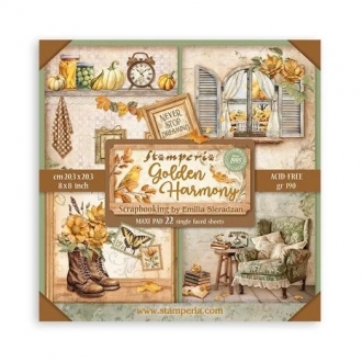 Golden Harmony 8x8" Paper Pack Maxi (Single Face) - Stamperia