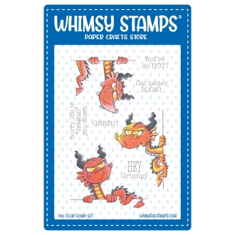 Grumpy Dragons Clearstamp - Whimsy Stamps