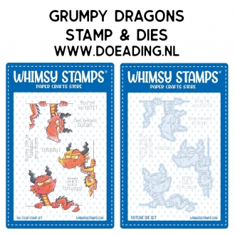 SET Grumpy Dragons Stamp & Dies - Whimsy Stamps