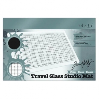 Tim Holtz Travel Glass Studio Mat - White