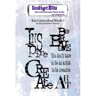 Kays Journaling Words I A6 Rubber Stamps - Indigo Blu