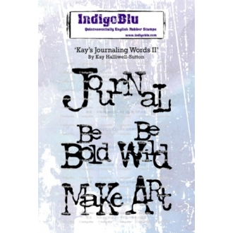 Kays Journaling Words II A6 Rubber Stamps - Indigo Blu