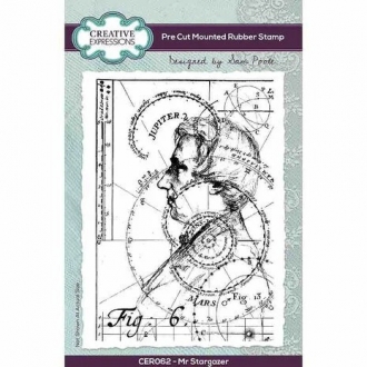 Sam Poole Pre-Cut Rubber Stamp A6 Mr Stargazer - Creative Expressions