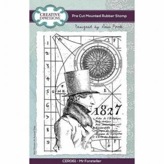 Sam Poole Pre-Cut Rubber Stamp A6 Mr Foreteller - Creative Expressions