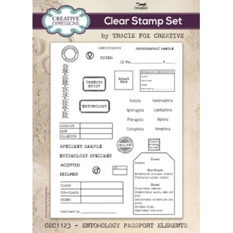 Tracie Fox Clear Stamp Entomology Passport Elements - Creative Expressions