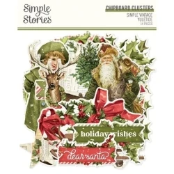 Simple Vintage Yuletide Chipboard Clusters - Simple Stories