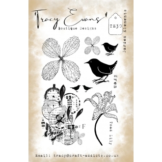 TE030 - Garden Elements A5 Clearstamp - Tracy Evans