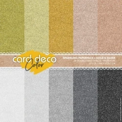 Card Deco Color - Sparkles Paperpack - Gold and Silver