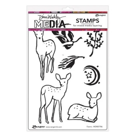 Fawns Cling Stamps - Dina Wakley MEdia