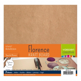 Kraft Board 2mm 30,5x30,5cm 3 vel - Florence