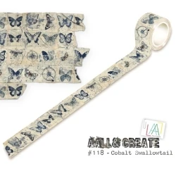 Washi Tape 25mm Cobalt Swallowtail - AALL & Create