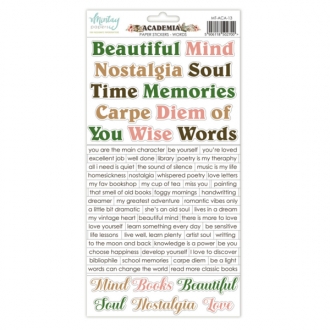 6x12" Paper Stickers - Academia Words - Mintay