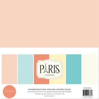 Paris 12x12" Coordinating Solids Paper Pack - Carta Bella