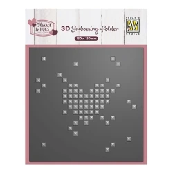 Pixel Heart Embossingfolder - Nellie Snellen