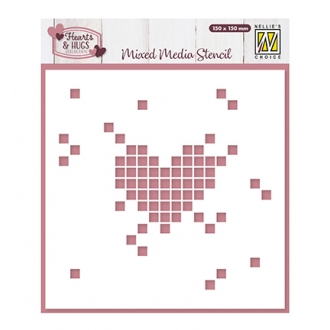 Pixel Heart Stencil -...