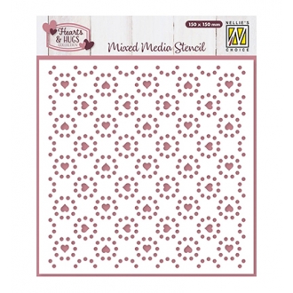 Hearts & Dots Stencil -...