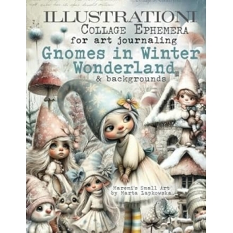 Gnomes in Winter Wonderland Collage Ephemera Book