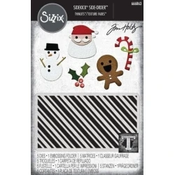 2D Texture Fades w/ Thinlits Die by Tim Holtz Vault Side Order Christmas Minis (1+5pcs) - Sizzix