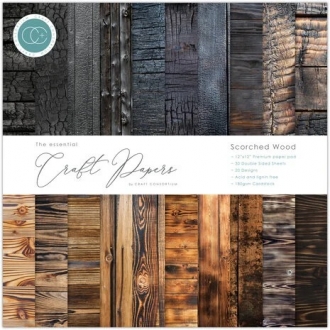 Essential Craft Papers 12x12" Paper Pad Scorched Wood - Craft Consortium