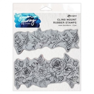 Rose Borders Cling Mount Rubber Stamps - Simon Hurley Create